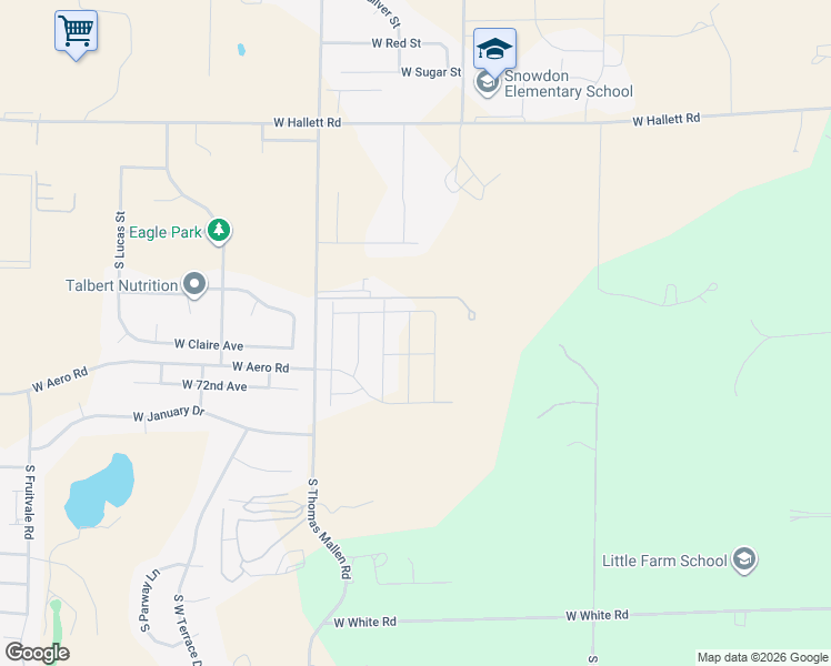 map of restaurants, bars, coffee shops, grocery stores, and more near 7013 South Hyton Street in Cheney