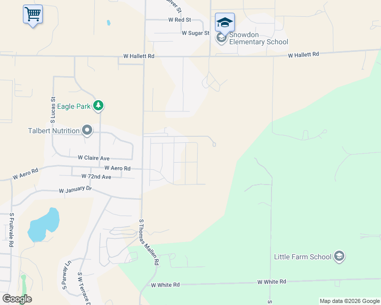 map of restaurants, bars, coffee shops, grocery stores, and more near 7013 South Hyton Street in Cheney