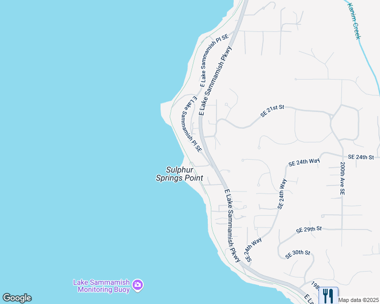 map of restaurants, bars, coffee shops, grocery stores, and more near 2263 East Lake Sammamish Parkway Southeast in Sammamish