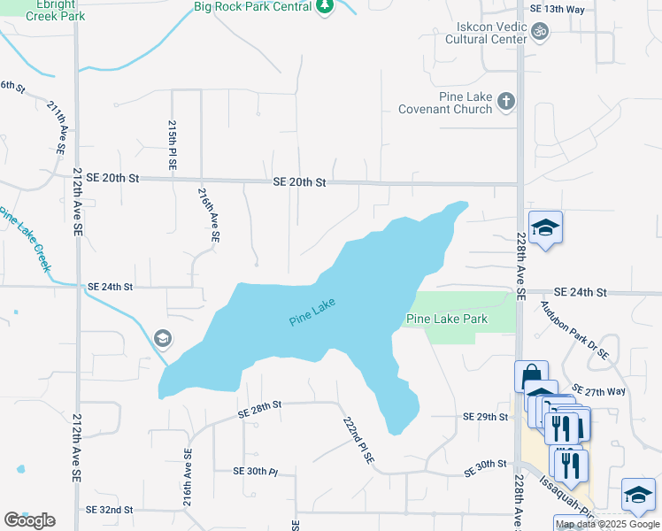 map of restaurants, bars, coffee shops, grocery stores, and more near in Issaquah