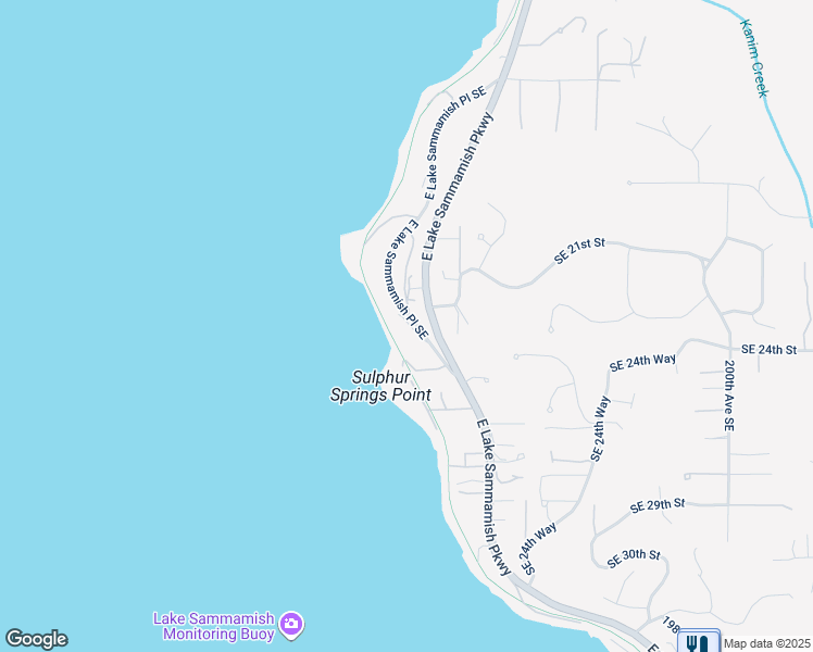 map of restaurants, bars, coffee shops, grocery stores, and more near 2263 East Lake Sammamish Parkway Southeast in Sammamish