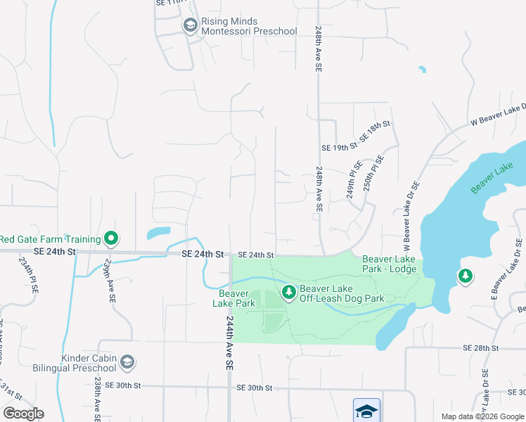 map of restaurants, bars, coffee shops, grocery stores, and more near 2104 245th Avenue Southeast in Sammamish