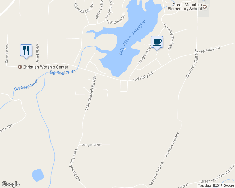 map of restaurants, bars, coffee shops, grocery stores, and more near 3055 Whisper Drive Northwest in Bremerton