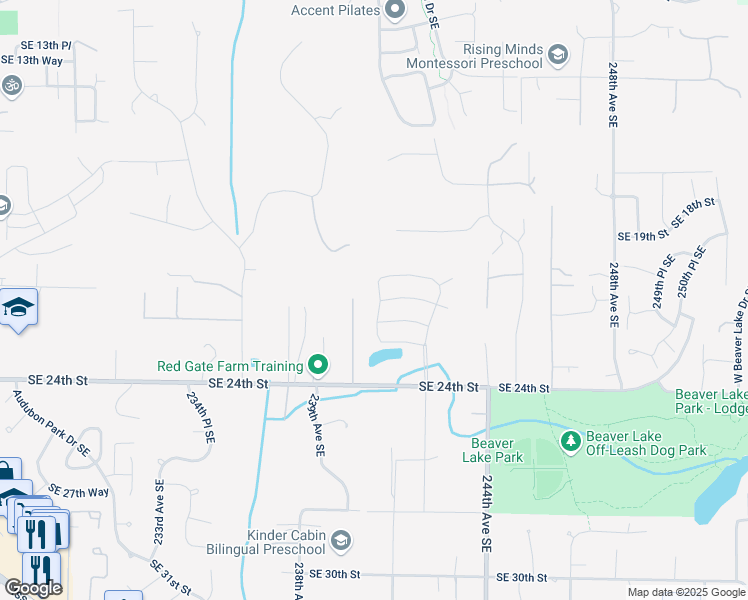 map of restaurants, bars, coffee shops, grocery stores, and more near 2103 240th Avenue Southeast in Sammamish