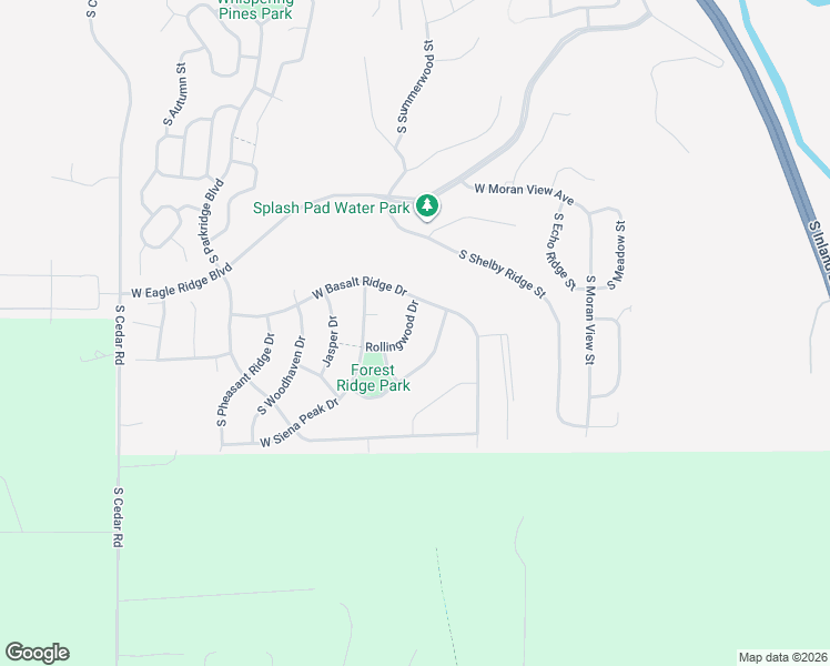 map of restaurants, bars, coffee shops, grocery stores, and more near 6963 Rollingwood Drive in Spokane