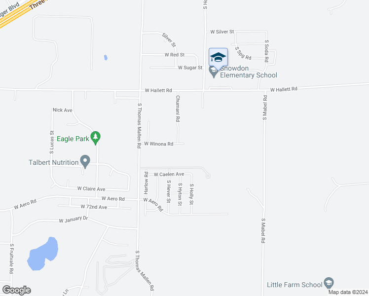 map of restaurants, bars, coffee shops, grocery stores, and more near 8901 Winona Drive in Cheney