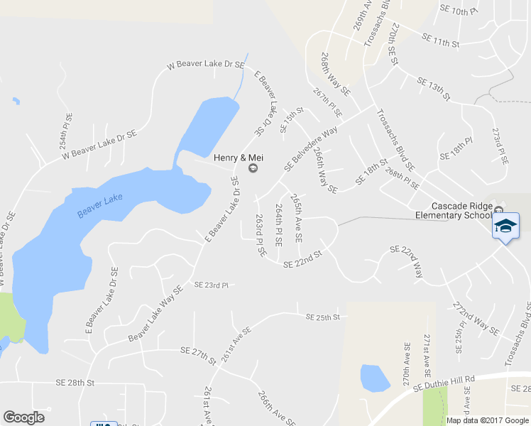 map of restaurants, bars, coffee shops, grocery stores, and more near 2010 263rd Place Southeast in Sammamish