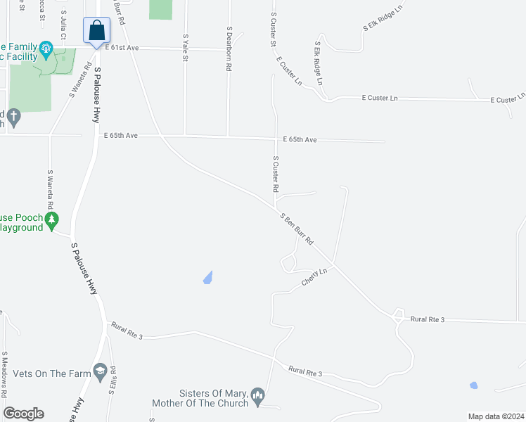 map of restaurants, bars, coffee shops, grocery stores, and more near 6806 South Ben Burr Road in Spokane