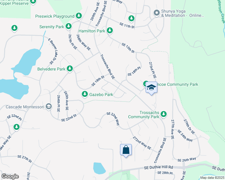 map of restaurants, bars, coffee shops, grocery stores, and more near 1855 Trossachs Boulevard Southeast in Sammamish