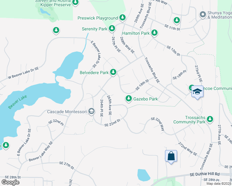 map of restaurants, bars, coffee shops, grocery stores, and more near 26524 Southeast 19th Court in Sammamish