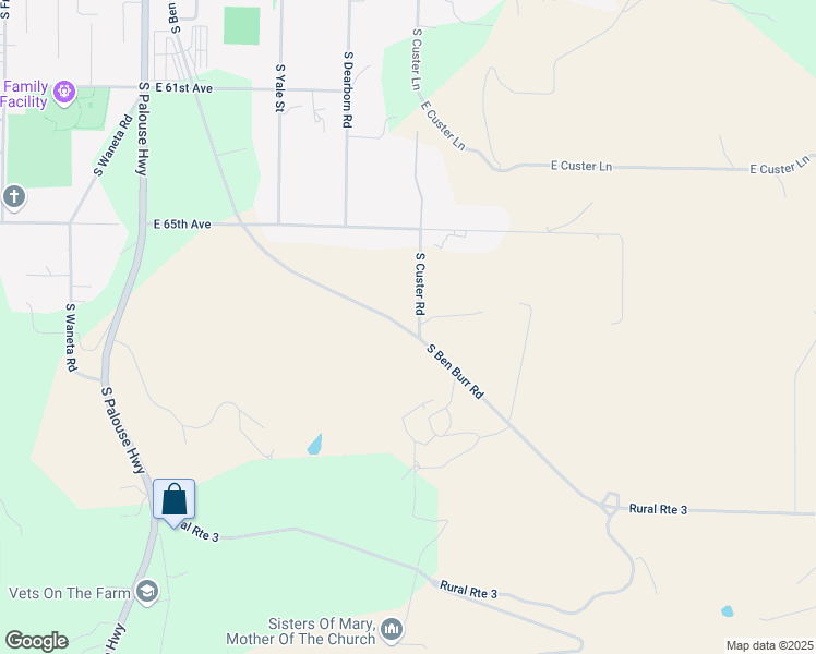 map of restaurants, bars, coffee shops, grocery stores, and more near 6806 South Ben Burr Road in Spokane