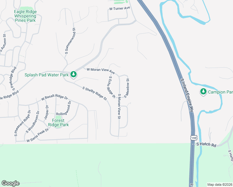 map of restaurants, bars, coffee shops, grocery stores, and more near 6730 South Moran View Street in Spokane