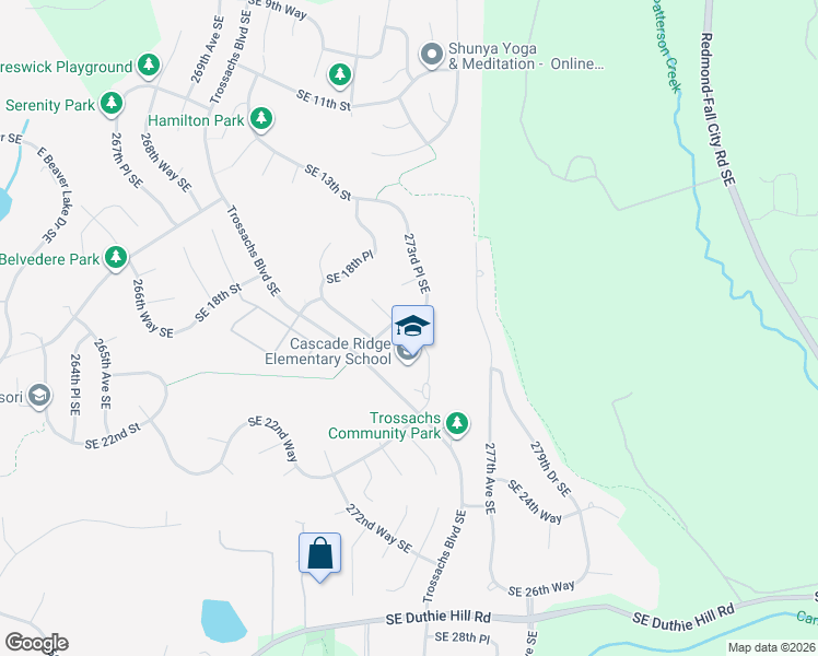 map of restaurants, bars, coffee shops, grocery stores, and more near 1897 272nd Court Southeast in Sammamish