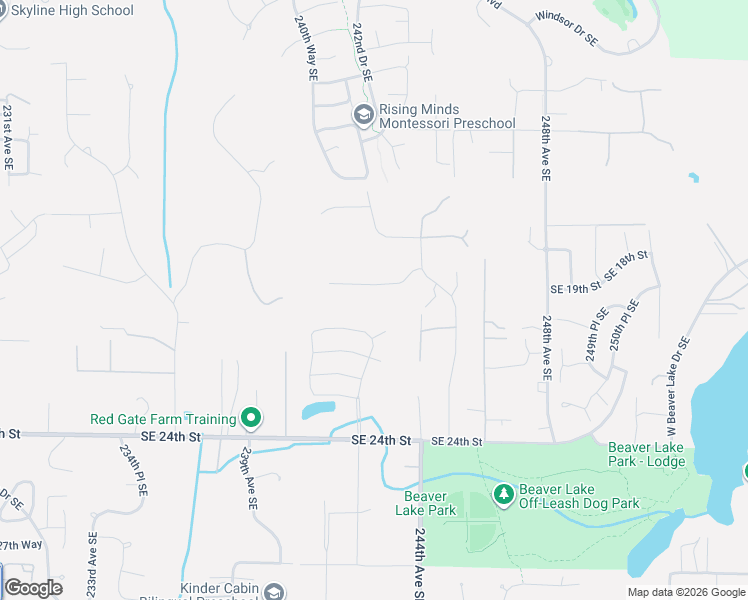 map of restaurants, bars, coffee shops, grocery stores, and more near 24215 Southeast 18th Place in Sammamish