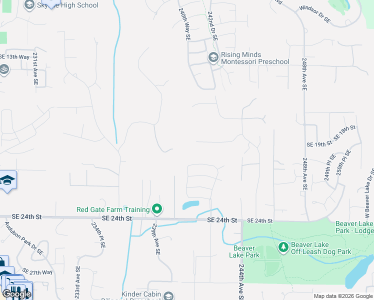 map of restaurants, bars, coffee shops, grocery stores, and more near 24017 Southeast 18th Place in Sammamish