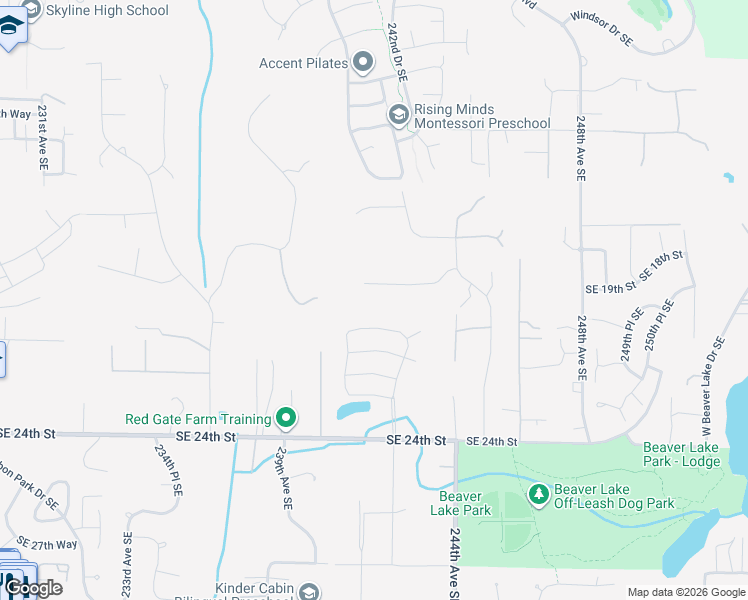 map of restaurants, bars, coffee shops, grocery stores, and more near 24119 Southeast 18th Place in Sammamish