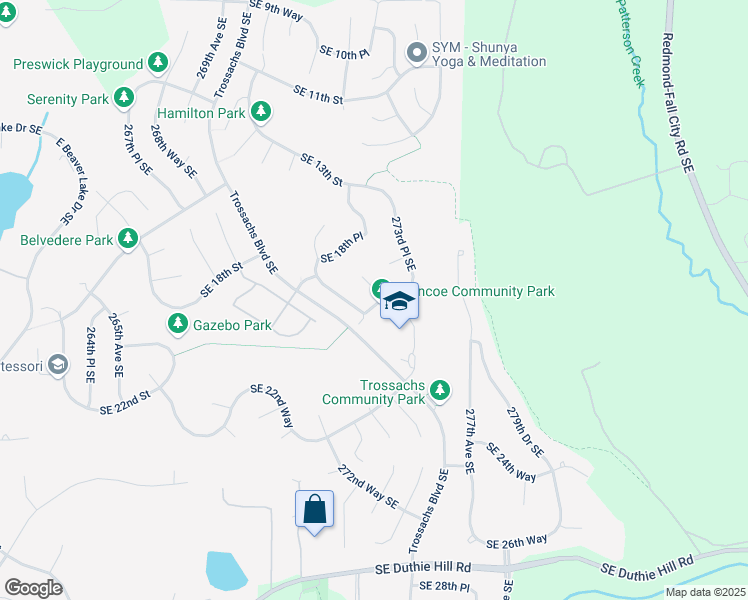 map of restaurants, bars, coffee shops, grocery stores, and more near 1897 272nd Court Southeast in Sammamish