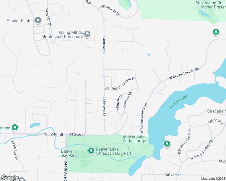 map of restaurants, bars, coffee shops, grocery stores, and more near 24827 Southeast 19th Street in Sammamish