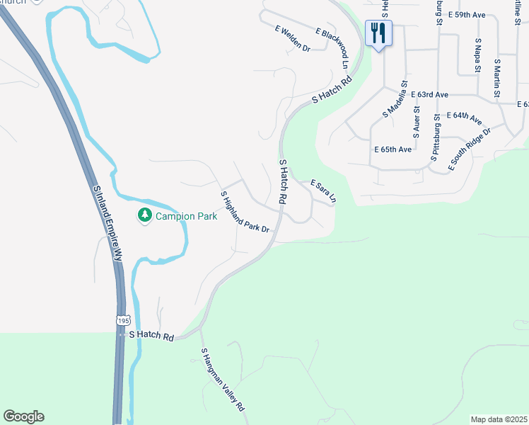 map of restaurants, bars, coffee shops, grocery stores, and more near 6702 South Westchester Drive in Spokane