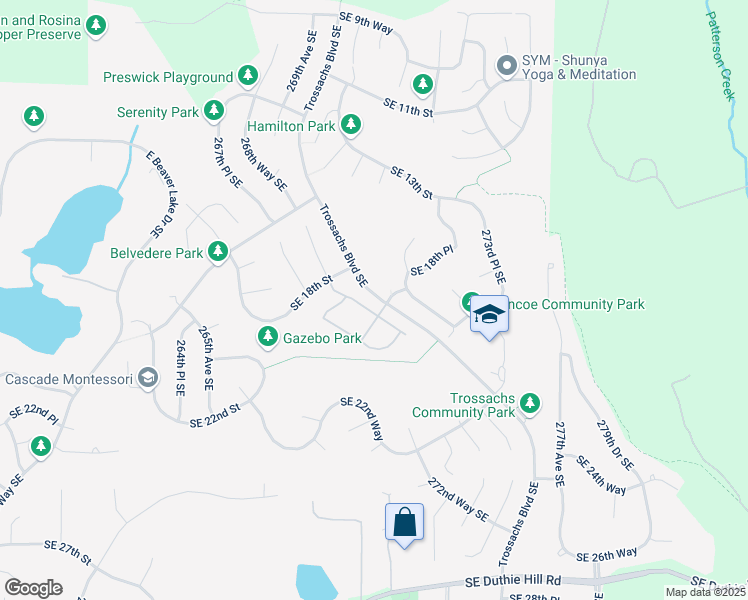 map of restaurants, bars, coffee shops, grocery stores, and more near 29 Trossachs Boulevard Southeast in Sammamish
