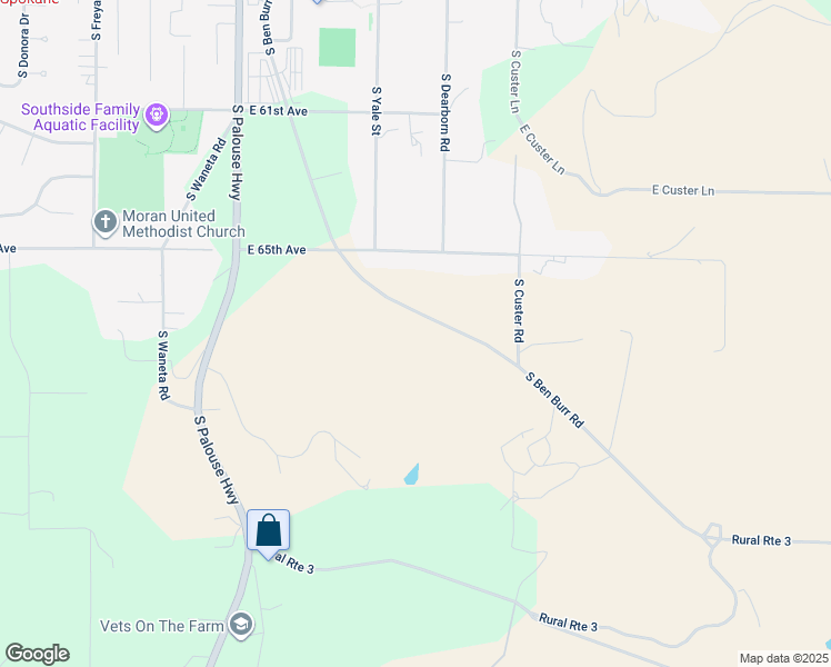 map of restaurants, bars, coffee shops, grocery stores, and more near 6624 South Ben Burr Road in Spokane
