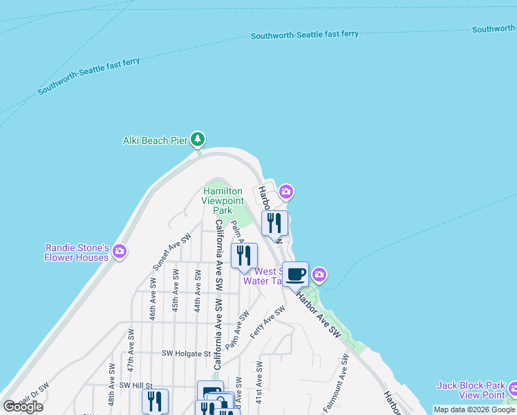 map of restaurants, bars, coffee shops, grocery stores, and more near in Seattle