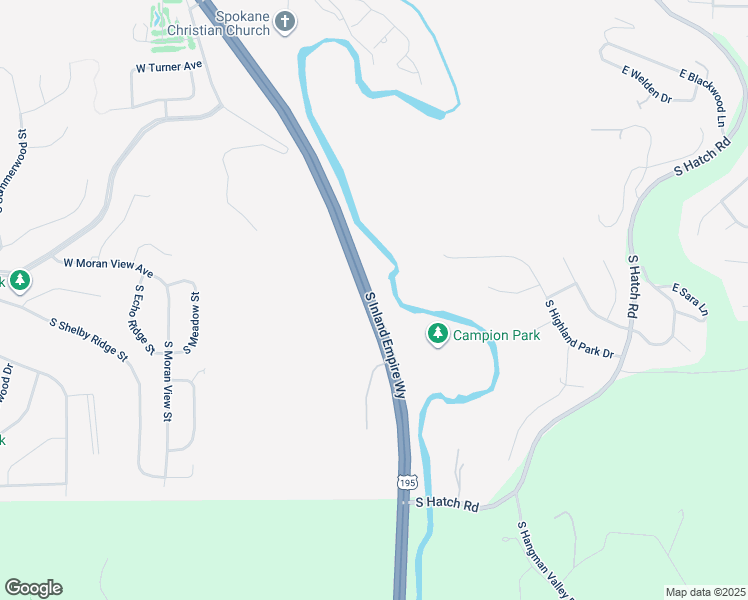 map of restaurants, bars, coffee shops, grocery stores, and more near 7199 South Inland Empire Way in Spokane