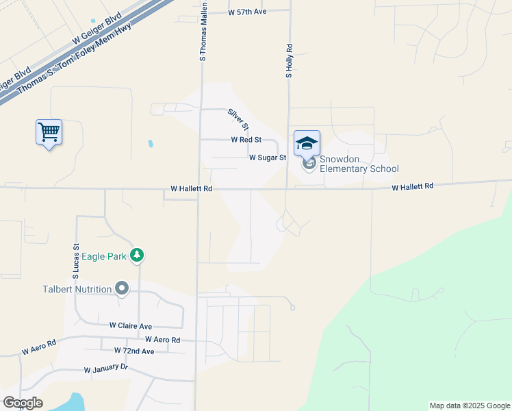map of restaurants, bars, coffee shops, grocery stores, and more near 6517 Chumani Road in Cheney