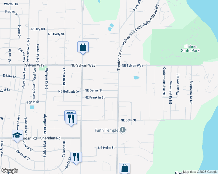 map of restaurants, bars, coffee shops, grocery stores, and more near 3227 Trenton Avenue in Bremerton