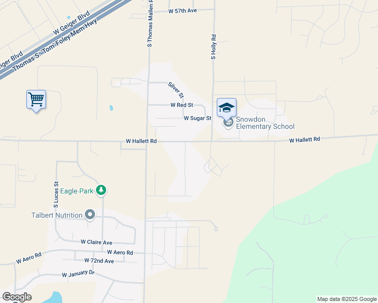 map of restaurants, bars, coffee shops, grocery stores, and more near 6517 Chumani Rd in Cheney