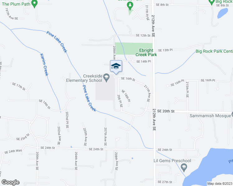 map of restaurants, bars, coffee shops, grocery stores, and more near 1841 208 Place Southeast in Sammamish