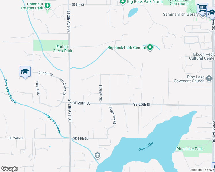 map of restaurants, bars, coffee shops, grocery stores, and more near 1644 215th Place Southeast in Issaquah