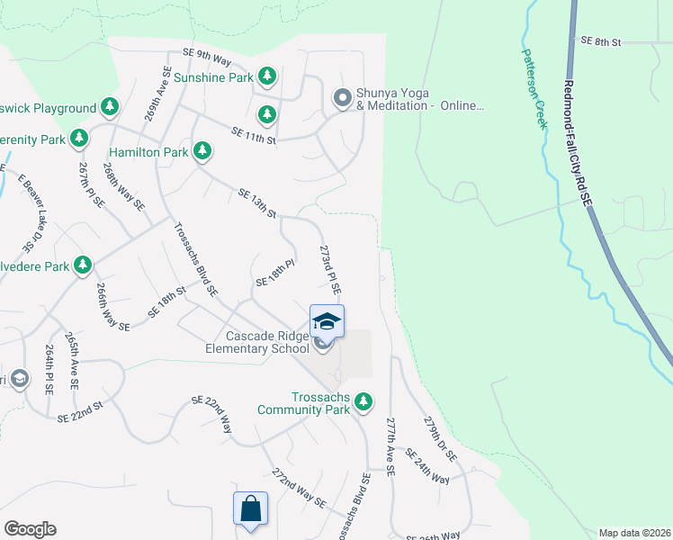 map of restaurants, bars, coffee shops, grocery stores, and more near 1856 273rd Place Southeast in Sammamish