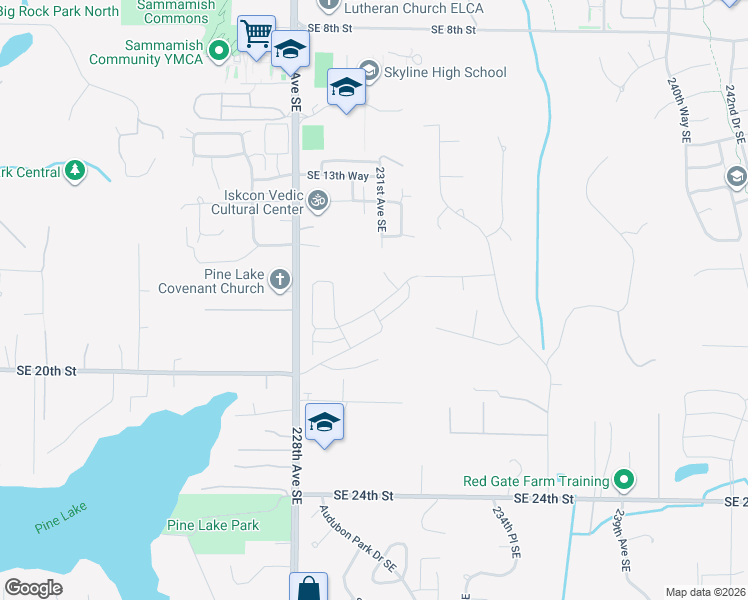 map of restaurants, bars, coffee shops, grocery stores, and more near 22972 Southeast 18th Place in Sammamish