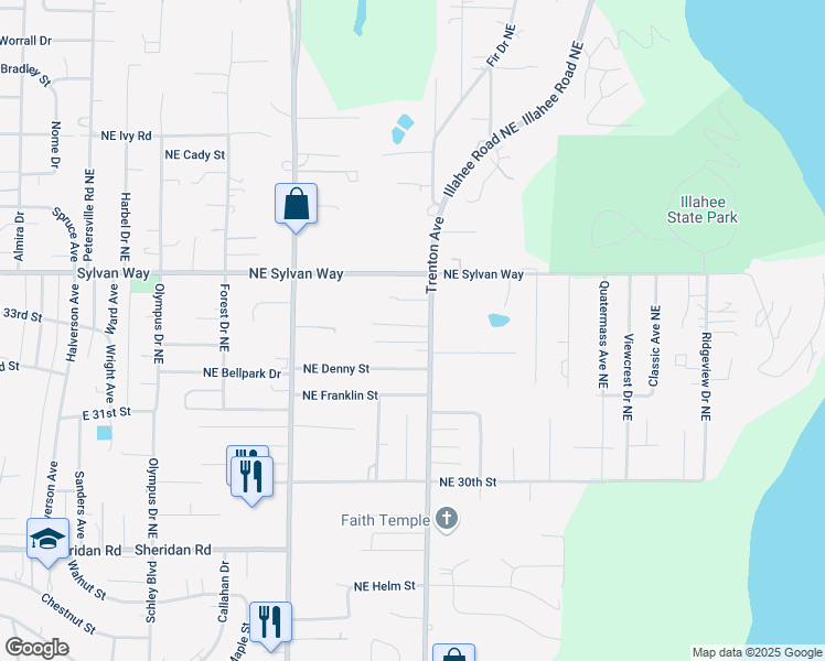 map of restaurants, bars, coffee shops, grocery stores, and more near 3227 Trenton Avenue in Bremerton