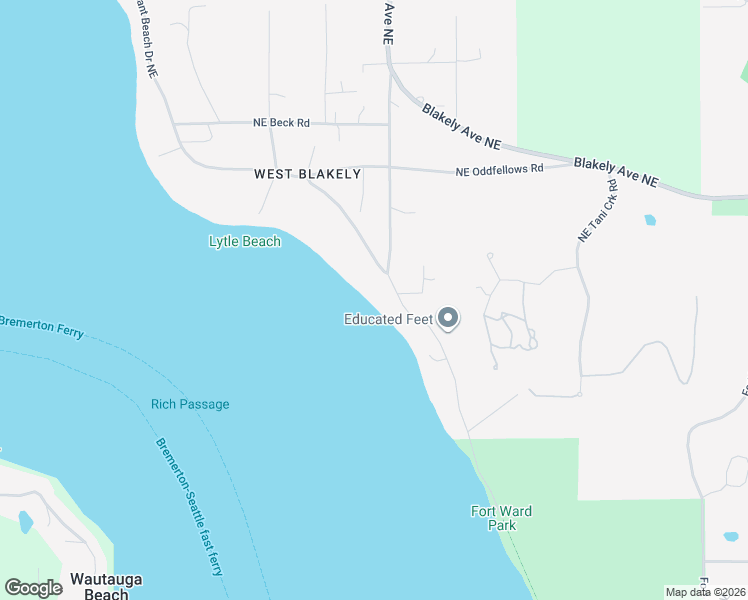 map of restaurants, bars, coffee shops, grocery stores, and more near 3549 Pleasant Beach Drive Northeast in Bainbridge Island