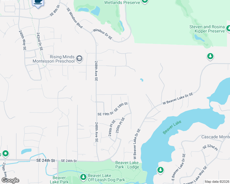 map of restaurants, bars, coffee shops, grocery stores, and more near 24931 Southeast 17th Street in Sammamish