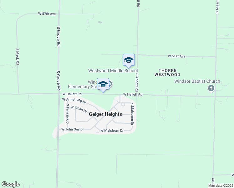 map of restaurants, bars, coffee shops, grocery stores, and more near 5504 West Hallett Road in Spokane