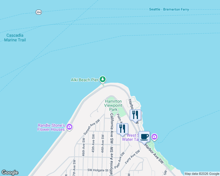 map of restaurants, bars, coffee shops, grocery stores, and more near in Seattle