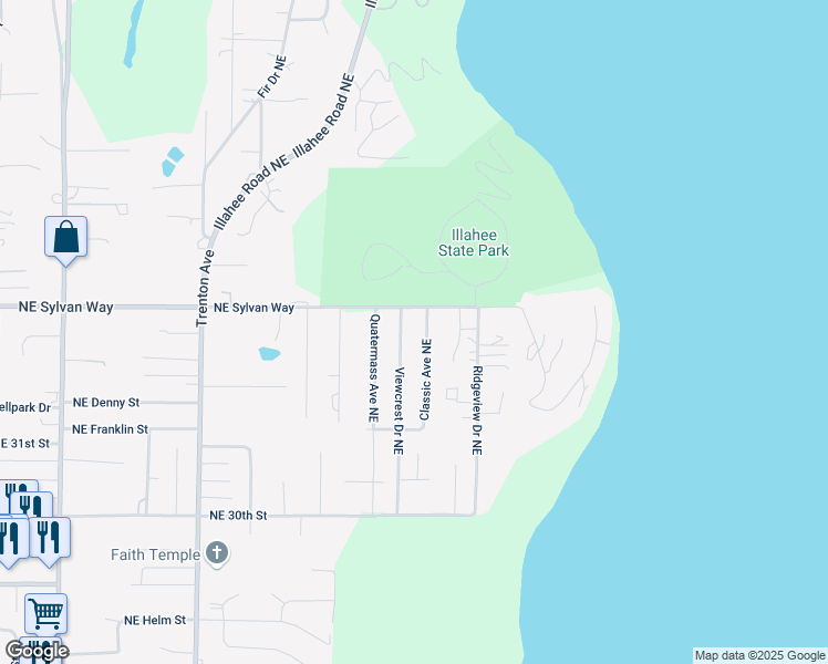 map of restaurants, bars, coffee shops, grocery stores, and more near 3314 Viewcrest Drive Northeast in Bremerton