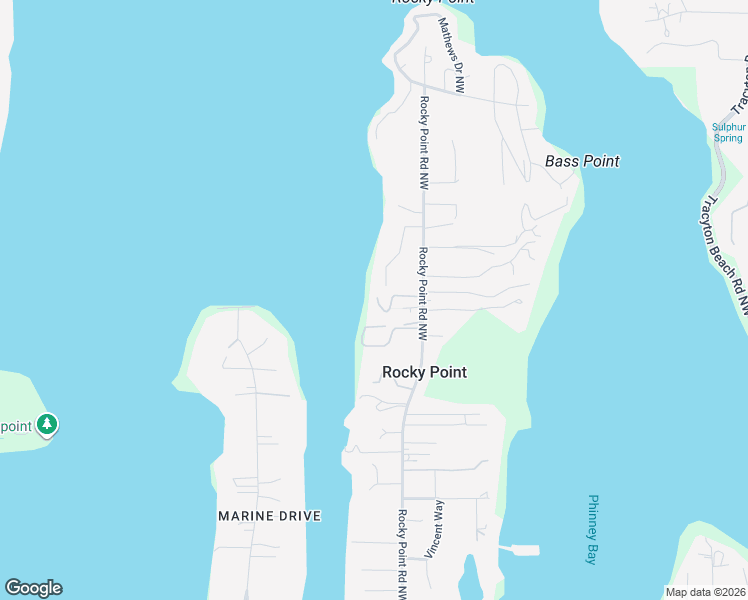 map of restaurants, bars, coffee shops, grocery stores, and more near 3063 Rocky Point Road Northwest in Bremerton