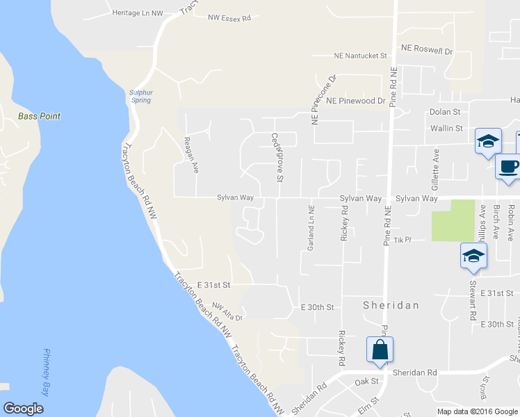 map of restaurants, bars, coffee shops, grocery stores, and more near 3353 Apaloosa Way Northeast in Bremerton