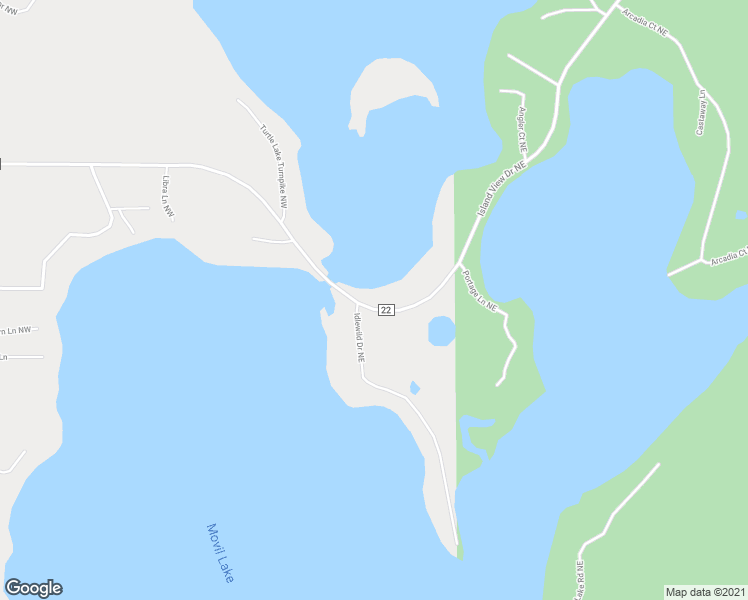 map of restaurants, bars, coffee shops, grocery stores, and more near 203 Island View Drive Northeast in Bemidji