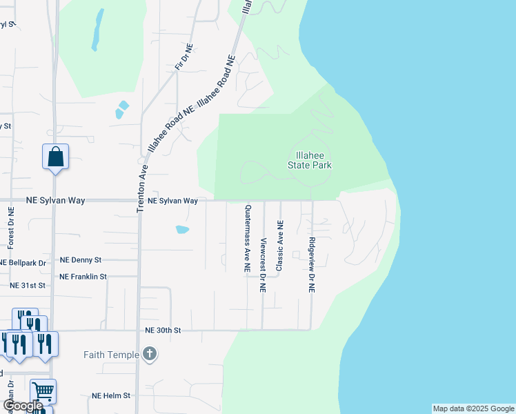 map of restaurants, bars, coffee shops, grocery stores, and more near 3321 Viewcrest Drive Northeast in Bremerton