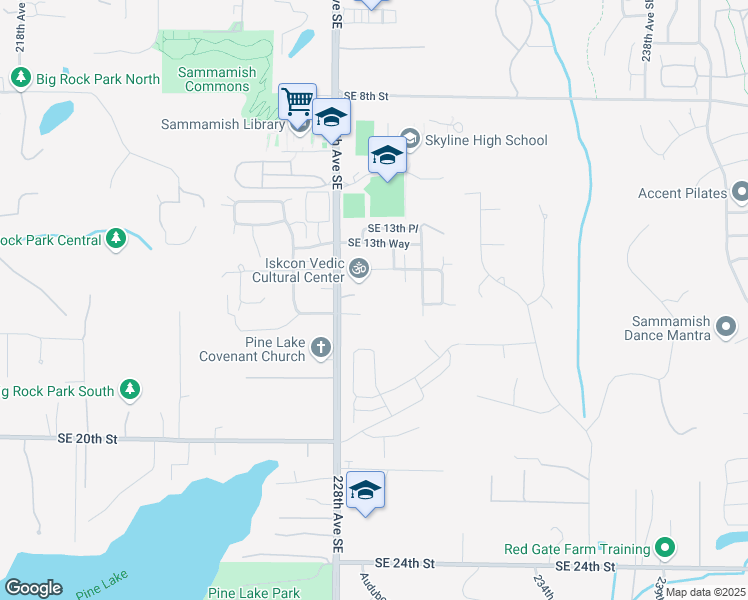 map of restaurants, bars, coffee shops, grocery stores, and more near 1510 228th Avenue Southeast in Sammamish