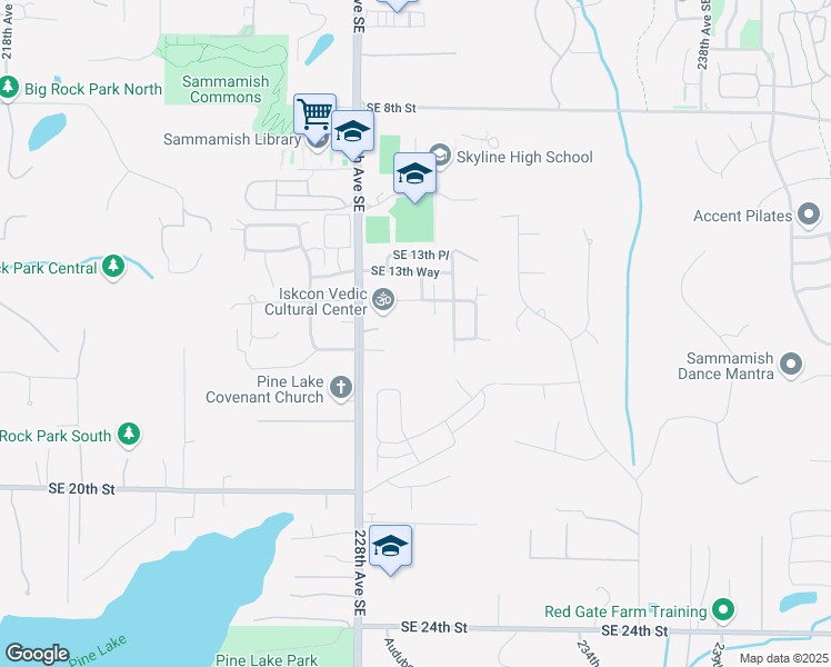map of restaurants, bars, coffee shops, grocery stores, and more near 1510 228th Avenue Southeast in Sammamish