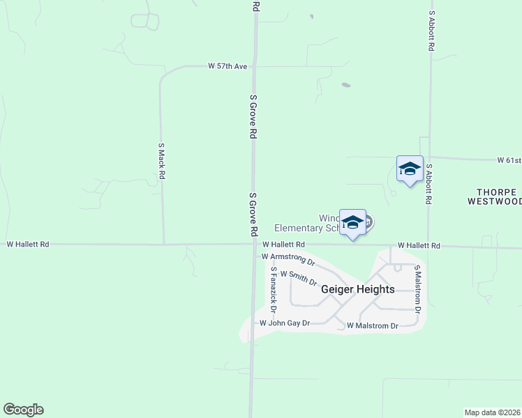 map of restaurants, bars, coffee shops, grocery stores, and more near 5820 West Hallett Road in Spokane