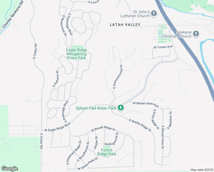 map of restaurants, bars, coffee shops, grocery stores, and more near 6205 South Shelby Ridge Street in Spokane
