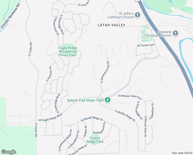 map of restaurants, bars, coffee shops, grocery stores, and more near 6205 South Shelby Ridge Street in Spokane