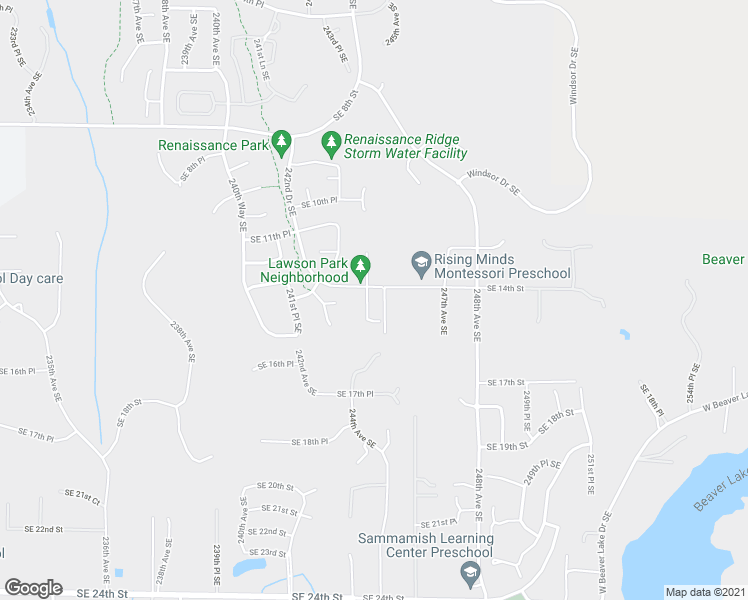 map of restaurants, bars, coffee shops, grocery stores, and more near 1390 244th Place Southeast in Sammamish